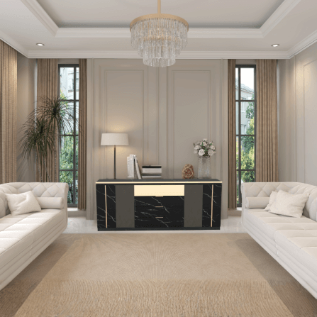 ตู้ลิ้นชัก 4 ลิ้นชัก WISDOM DESIGN FURNITURE รุ่น GCS-201 200 ซม. สีแอชเกรย์/ดาร์คมาร์เบิ้ล_3